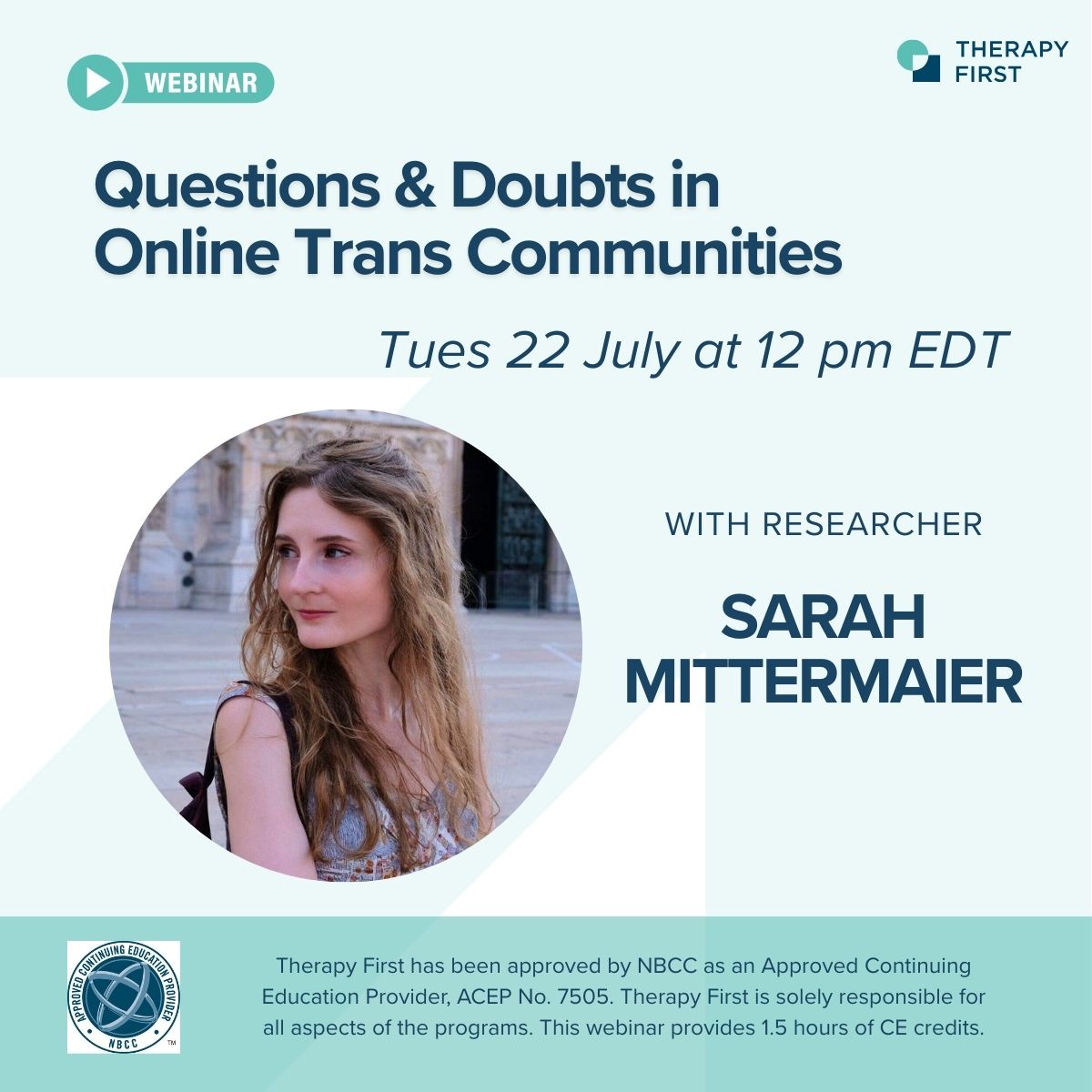 TherapyFirstOrg's tweet image. 💻✨TOMORROW: "Questions and Doubts in Online Trans Communities".
Join Therapy First and Sarah Mittermaier to explore how online trans communities handle questions and doubts about gender dysphoria, trans identification, and transition/detransition.
Tickets available here:…