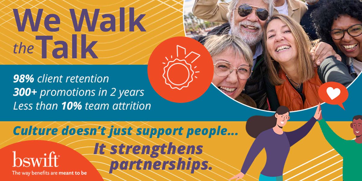Culture isn’t just a buzzword at bswift. It’s how we show up every day. From career growth to client partnerships, we walk the talk. #WeWalkTheTalk #bswiftCulture #HRLeadership