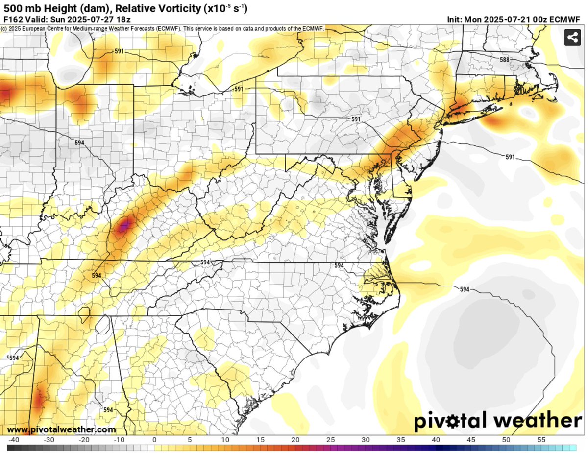 LoganGilesWx's tweet image. Sunday bears watching for heavy thunderstorms as numerous shortwaves will be in the area. Temperatures will plenty warm and environment looks rather unstable. Ensembles already showing plenty of moisture with PWAT >2.0