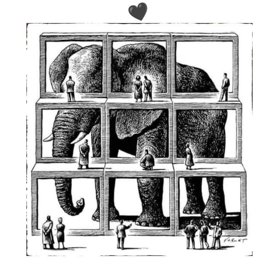Aijaz_Khiljee's tweet image. This is how arguments on the internet look 😭
Everyone's right in their own little box... but missing the full picture 🐘
Let that sink in.

Tyler #Perspective #SocialMediaTruth