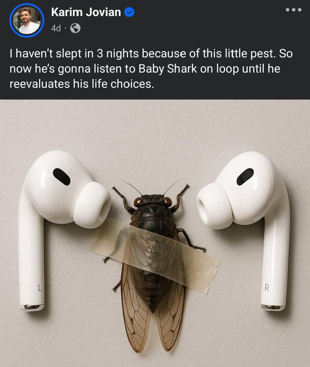ivand_oasis's tweet photo. I thought I was Silly but now this is
many notches above mine. 

This sh!t cracked me up so much, 
laughing till tears almost rolled out. 

I Imagined the poor bug subjected
to a @cocomelon Baby Shark Doo Doo
song on repeat mode. 

A Black site tourture drill that is. 😆😜 https://t.co/cChzbCP9S0