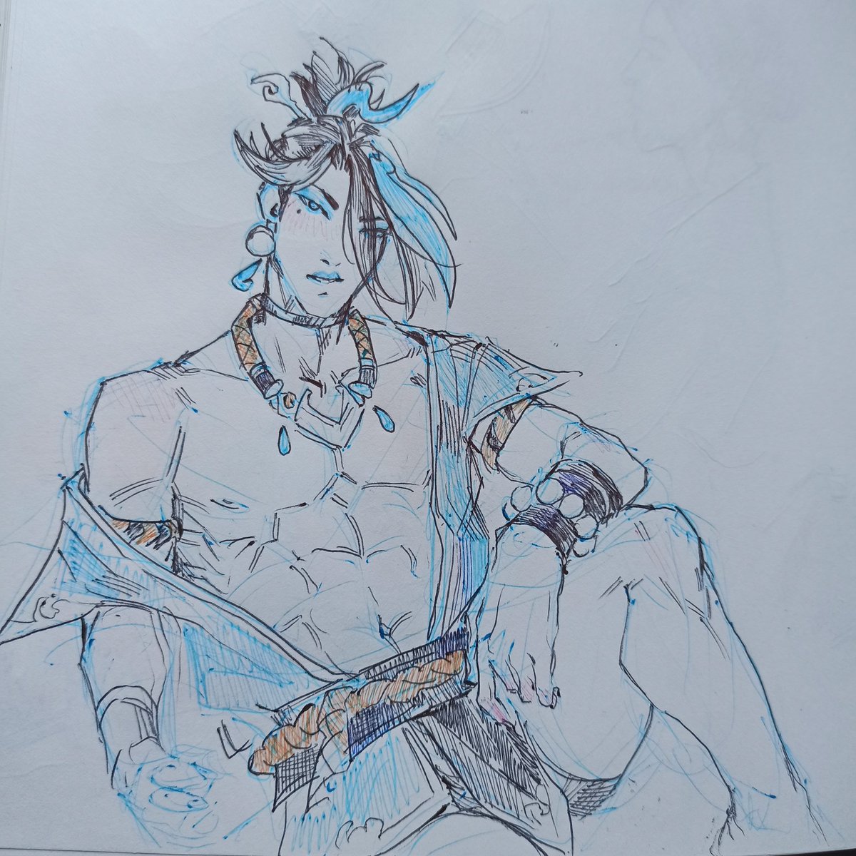 toyayuchi's tweet image. Aphelios doodle ✨ (I can proudly say I have stared at him enough to draw this from memory)
#spiritblossomsprings #rkgk
