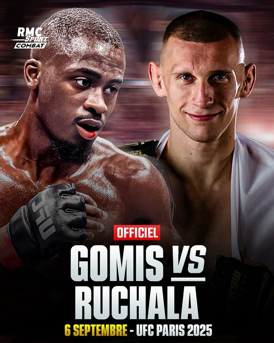 RMCSportCombat's tweet image. 🚨 WILLIAM GOMIS EST DE RETOUR À L’UFC PARIS !!
🔥🇫🇷 Notre Français affrontera Robert Ruchala (11-1), ancien adversaire de Salahdine Parnasse au KSW !
📺 L’UFC Paris 2025, c’est le 6 septembre en exclusivité sur RMC Sport 1