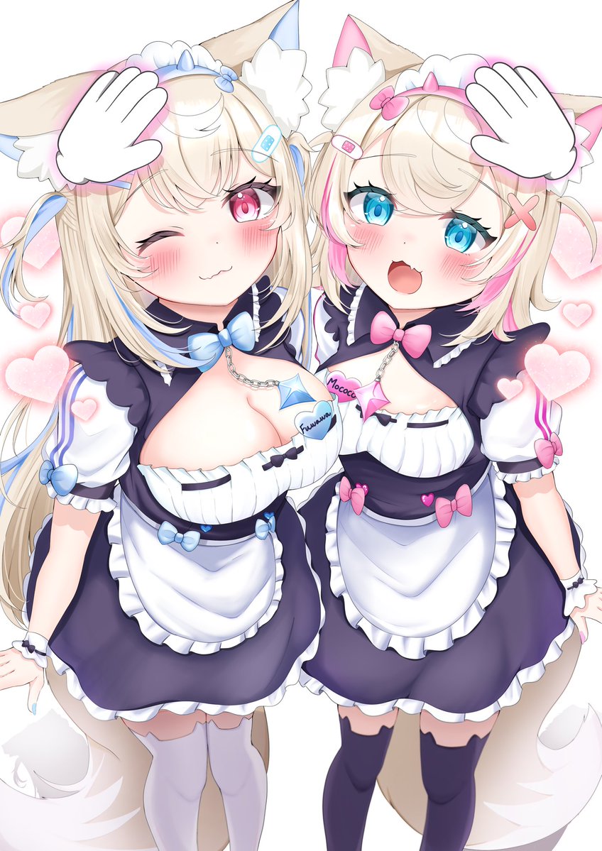 yukkenyan's tweet image. #三連休はフォロワーが増えるらしい　
フワモコちゃん沢山描いてます～🩵🩷