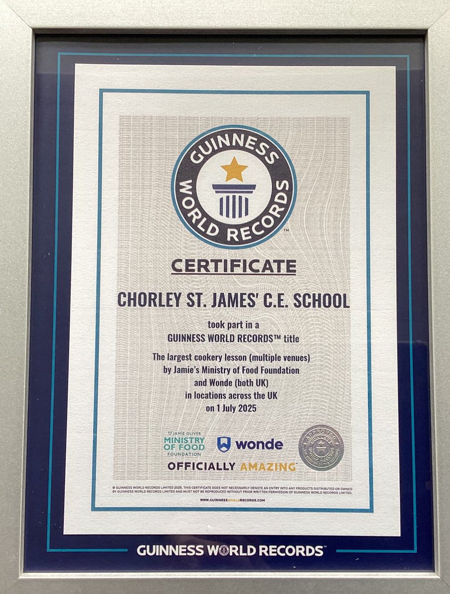 ClaireGreenway4's tweet photo. Well done to @StJamesChorley children who took part in the world’s largest cookery lesson with @jamieoliver 🍝 https://t.co/TflNRGqXun