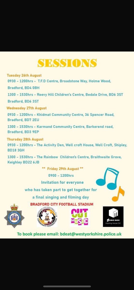 WYP_SaferBD's tweet image. PC Szpara, PCSO Sam, West NPT &amp;amp; PC Cahn joined forces for a leaflet drop promoting Soundwave — a youth project for 12–16s across Bradford focused on rap, songwriting &amp;amp; building confidence. 🎤👏 #YouthEngagement #SoundwaveProject #BradfordPolice