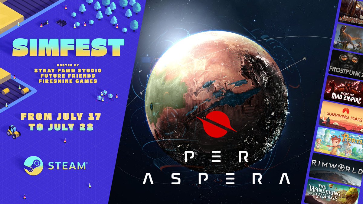RawFury's tweet image. Per Aspera is included in SimFest until 28th July with a 30% discount! store.steampowered.com/app/803050/Per…
We would love to see the colonies you build as you attempt to make Mars a habitable home for humanity. Share your creations on our Discord. Our favourite colony will win a copy of the…
