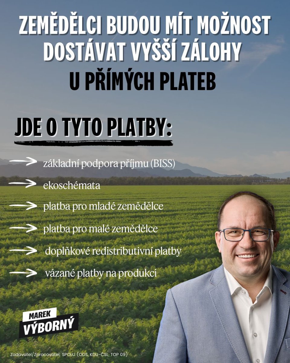 MarekVyborny's tweet image. Zemědělci budou mít v roce 2025 možnost získat až 70 % zálohy u přímých plateb (dosud 50 %). 🇨🇿 podpořila návrh Irska na mimořádné navýšení. Pomůže to zvládnout dopady války, klimatických extrémů i tržních výkyvů.
Výborná zpráva 👍