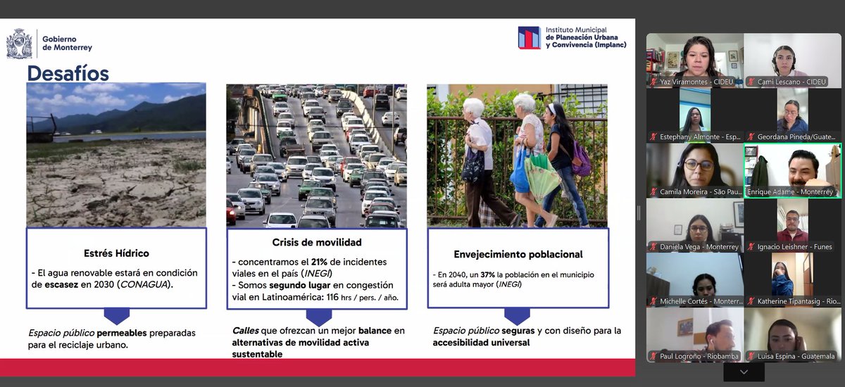CIDEU's tweet image. 🌎En la 3.ª sesión de #MicrorredesCIDEU sobre Adaptación y Mitigación al #CambioClimático, conocimos experiencias inspiradoras de Monterrey 🇲🇽 y São Paulo 🇧🇷.
🌱Desde @mtygob, el @IMPLANC compartió su plataforma de información para la resiliencia urbana de #Monterrey 👉…