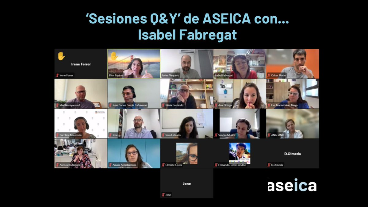 ASEICA (@aseicanews) on Twitter photo ➡️La investigadora <a href="/IsabelFabregat/">Isabel Fabregat</a> protagoniza la 2ª de las 'Sesiones Q&A' para grupos de Early PIs de mentoring de ASEICA
📣"Trucos y consejos para escribir un buen proyecto científico"
🎯:espacio para resolver dudas, compartir experiencias y hablar sobre ciencia
#ASEICAJoven ➡️La investigadora <a href="/IsabelFabregat/">Isabel Fabregat</a> protagoniza la 2ª de las 'Sesiones Q&A' para grupos de Early PIs de mentoring de ASEICA
📣"Trucos y consejos para escribir un buen proyecto científico"
🎯:espacio para resolver dudas, compartir experiencias y hablar sobre ciencia
#ASEICAJoven