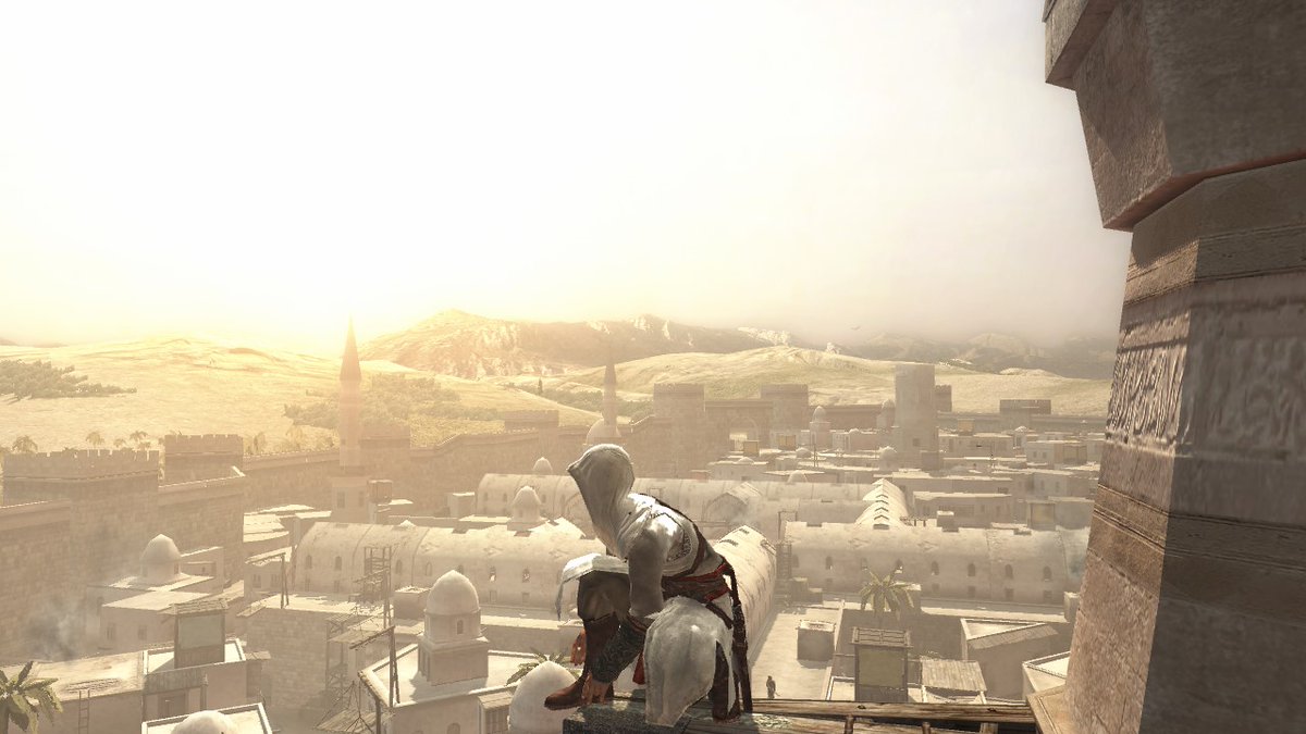 Yassonim's tweet image. Played up until getting to Damascus last night, the parkour stuff is genuinely so much fun. I can't get enough of jumping off buildings on a haystack
I wasn't expecting to hear actual Arabic spoken in this game tho, I'm pleasantly surprised