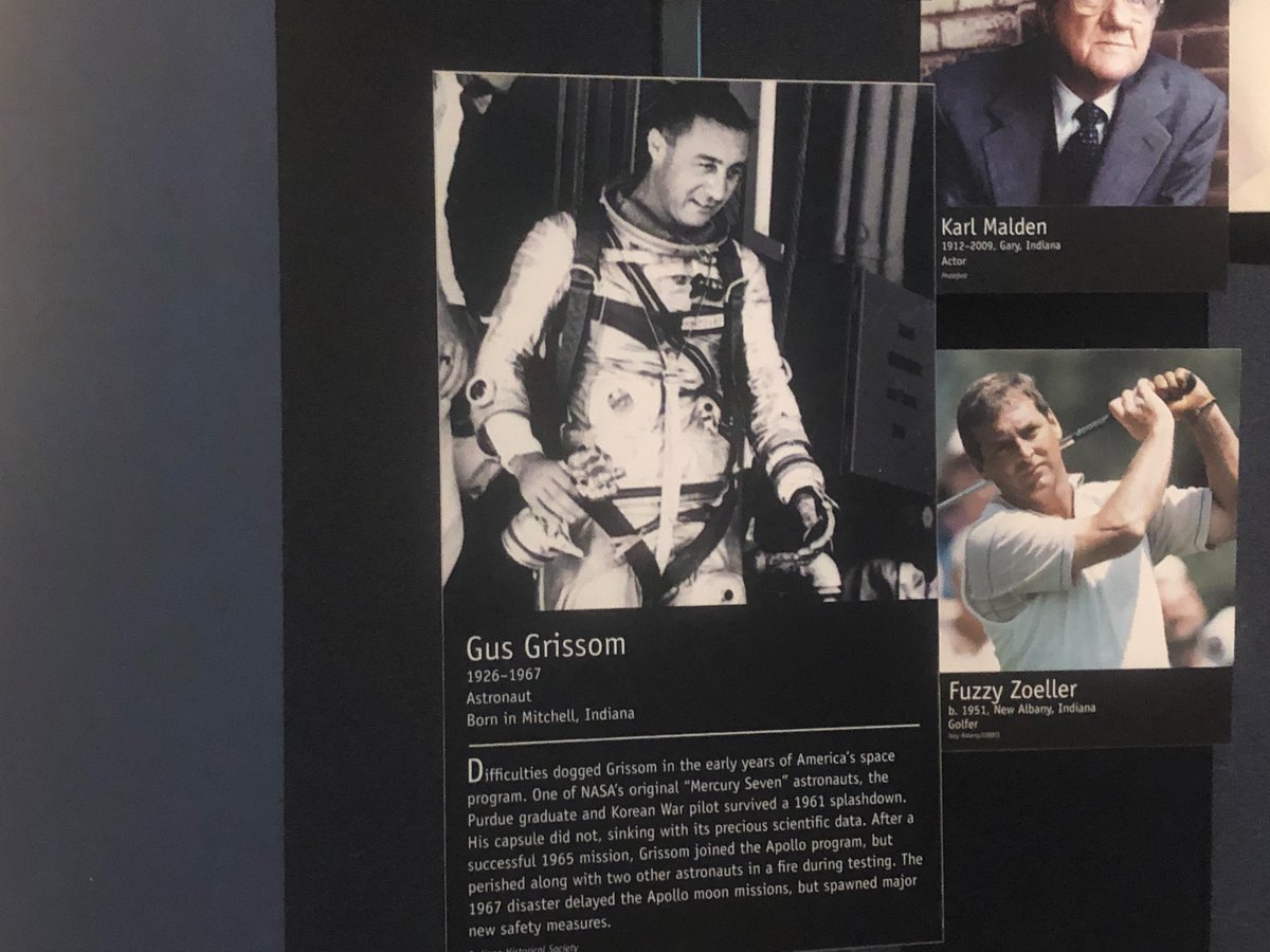 MarkWerling5's tweet image. Gus Grissom of Mitchell, Indiana piloted the Liberty Bell spacecraft today in 1961. He would later die in a tragic launchpad accident. Honored at the Indiana State Museum. #GusGrissom #SpaceFlight