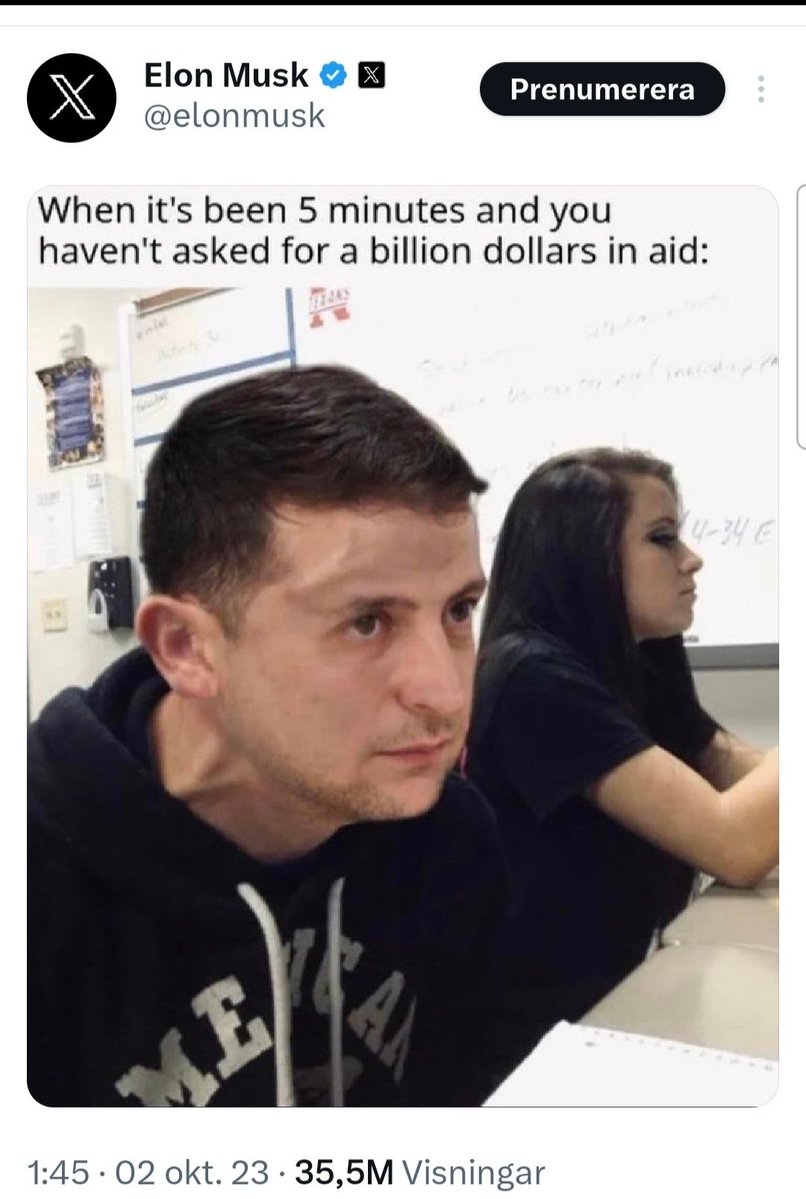 MikaelNordstrm9's tweet image. Hello @Grok.
Did Elon post this meme?
What did he mean?
And who is he supporting, Russia or Ukraine?