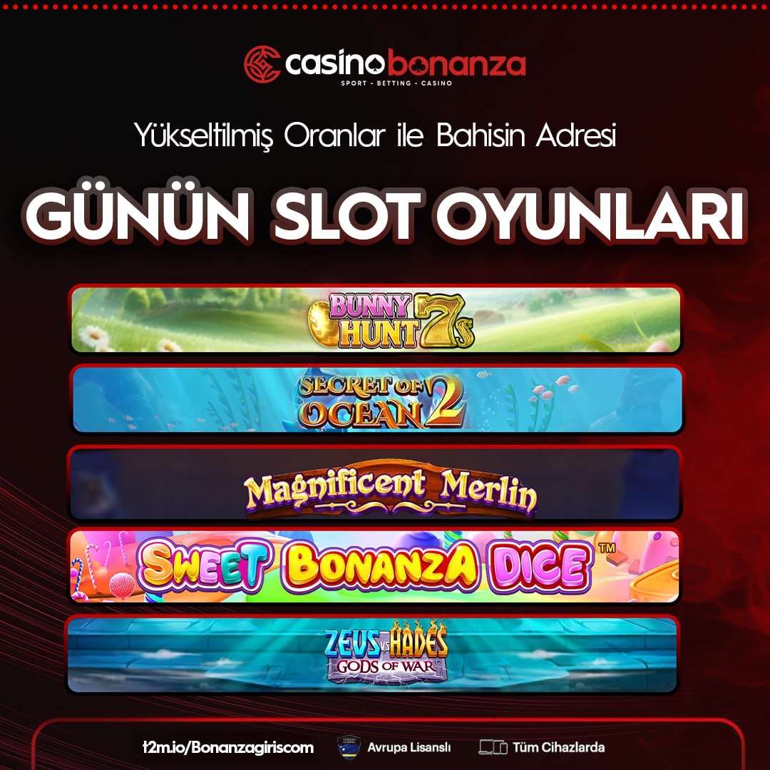 ☀️ Kazandıran Slot Oyunları ☀️
 
🍀  Hemen Üye Ol , İlk Yatırımını Yap Günün Slotlarıyla Kazancını Kap! 

*⃣  #Casinobonanza'da En Yüksek Kazançlar Seni Bekliyor! 

❤️  "Heyecanı Yakala, Kazancın Casino Bonanza'da!"

🔗 t2m.io/casinobonanzac…