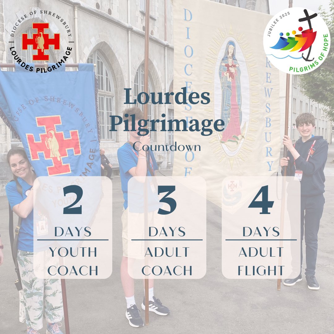Diocese of Shrewsbury Lourdes (@dofs_lourdes) on Twitter photo The countdown continues - we have some excited pilgrims!
#pilgrimage #pilgrimsofhope #diocese #lourdes #ourlady #bernadette #journey #pray The countdown continues - we have some excited pilgrims!
#pilgrimage #pilgrimsofhope #diocese #lourdes #ourlady #bernadette #journey #pray