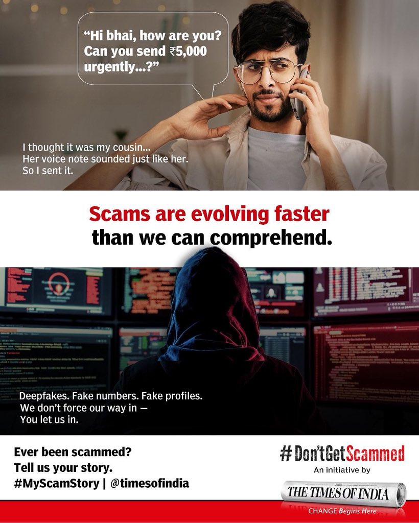 It sounded just like her. The voice. The urgency. The name on the screen.

But it wasn’t her. It was a scammer using AI, fake numbers, and a convincing story.

Scams today don’t break in — they’re invited in.

Don’t trust too quickly. Don’t transfer without checking.

And if it’s