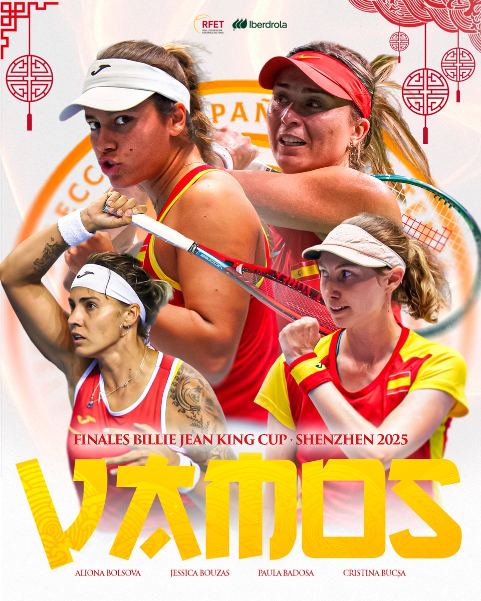 𝐉𝐔𝐍𝐓𝐀𝐒, 𝐀 𝐏𝐎𝐑 𝐄𝐋 𝐓𝐈𝐓𝐔𝐋𝐎

❤️‍🔥 Paula Badosa
❤️‍🔥 Jessica Bouzas
❤️‍🔥 Cristina Bucsa
❤️‍🔥 Aliona Bolsova

🇪🇸 Selección Española <a href="/iberdrola/">Iberdrola</a> de Tenis
5⃣ª jugadora por confirmar
🏆 Finales #BJKCup
🗓️ 16-21 de septiembre I Shenzhen (China)

#VamosEspaña