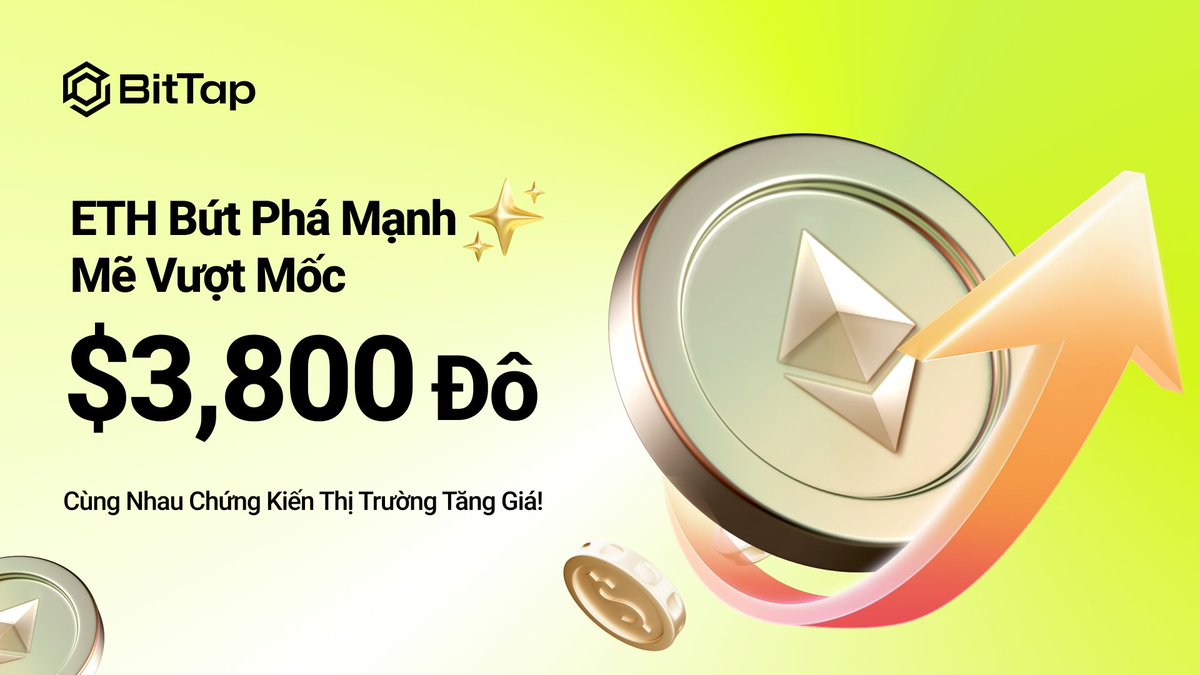 🚀 ETH vượt mốc $3800 một cách mạnh mẽ!
Cùng nhau chứng kiến thời khắc bùng nổ của thị trường tăng giá!
#ETH #CryptoBullRun #Ethereum
