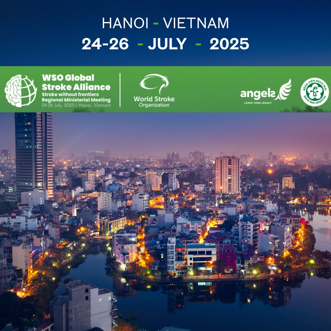 WorldStrokeOrg's tweet image. The countdown is on for the WSO Global Stroke Alliance meeting in #Hanoi, taking place this week from 24–26 July 2025!

🌏We’re proud to host over 220 participants from 17 countries across the Western Pacific — including representatives from the World Health Organization, health…