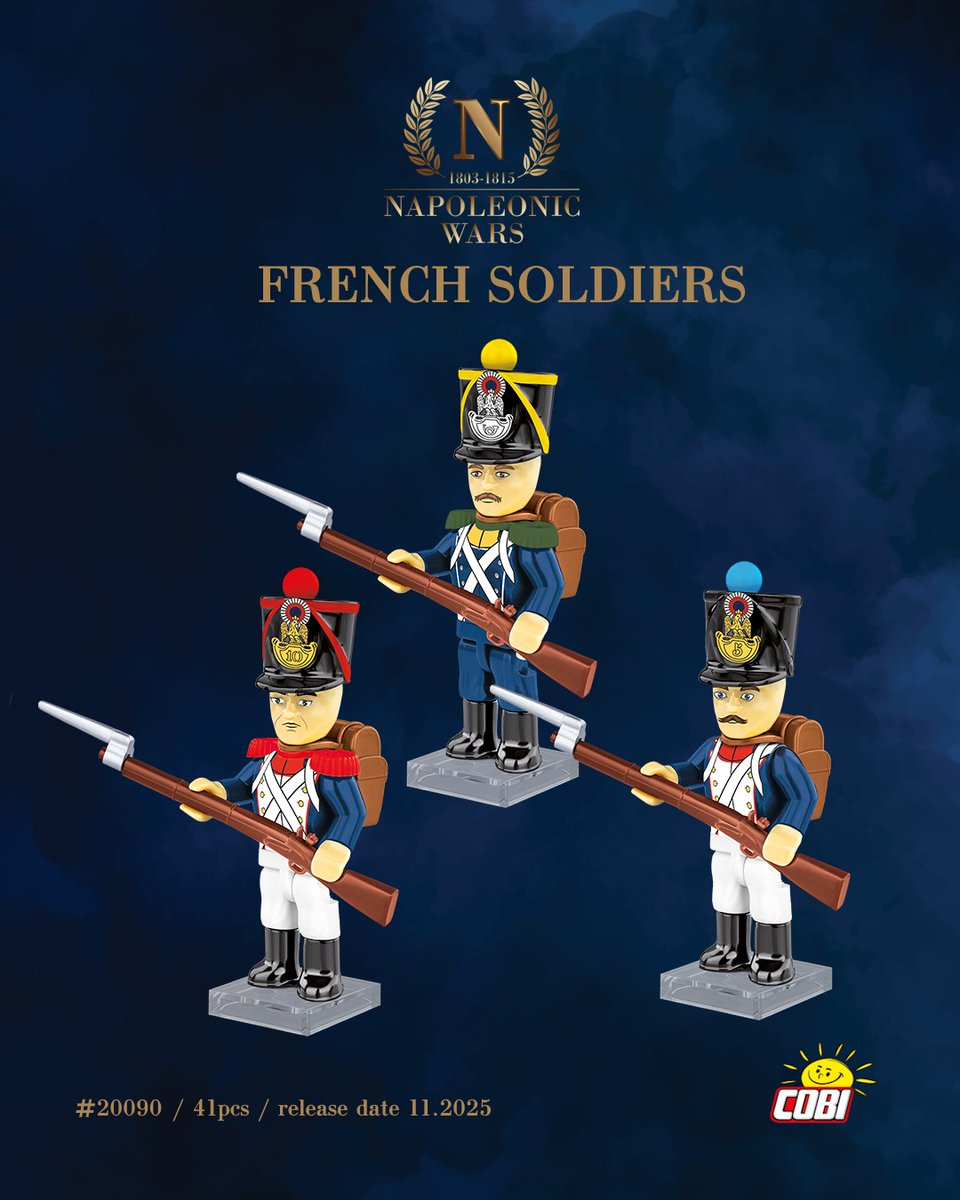 COBI_Bricks's tweet image. ⚔️ Vive l&apos;Empereur! – COBI enters the Napoleonic era! 🇫🇷🧱
At the request of our fans of history and building, we are proud to present our very first set inspired by the troops of the French Emperor!
👉 Set #20090 includes three unique minifigures representing:
✅ a voltigeur
✅…
