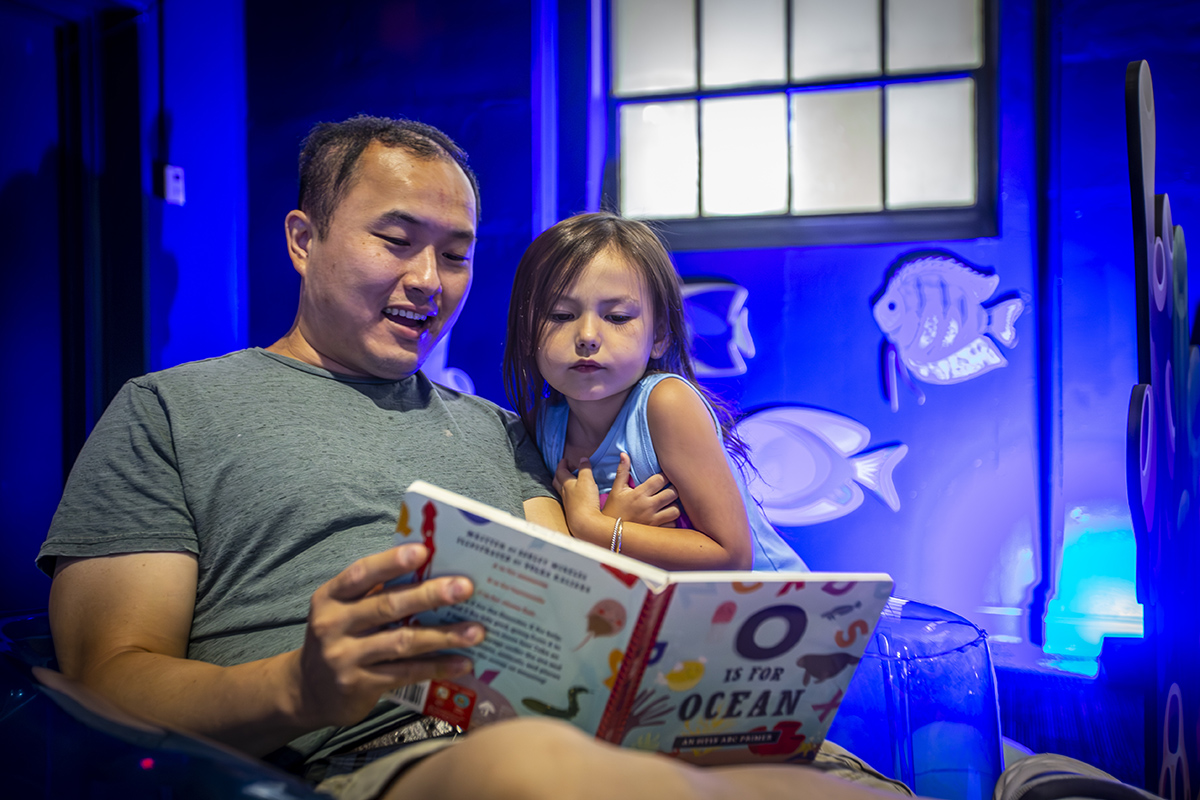Who hasn't dreamed of reading a book while sitting on the ocean floor? Now's your chance at the Ocean and Me exhibit. 
#CMOMemphis #PlayfulLearning #EarlyChildhoodLearning #EarlyChildhoodDevelopment