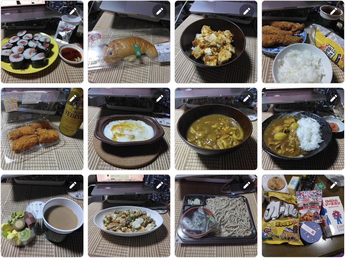 tamihoihoi's tweet image. 🍴最近食べた食事まとめ🍴
鉄火巻き、フジスーパーパンマルシェのうなぎパン、麻婆丼、エビフライ。
串カツ、冷凍ドリア、カレーうどん、カレー。
アトリエうかいのクッキー、ゴーヤチャンプル、ざるそば、大阪土産。