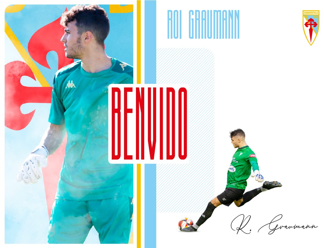 ✍️🩵🤍
📣 Roi Graumann, un novo gato para a portería do Compos

🤝 O porteiro de 20 anos firma por unha tempada

<a href="/rroigl/">roi graumann</a> 🩵🤍

✍️ sdcompostela.com/gl/2025/07/21/… 

#BenvidoRoiGraumann