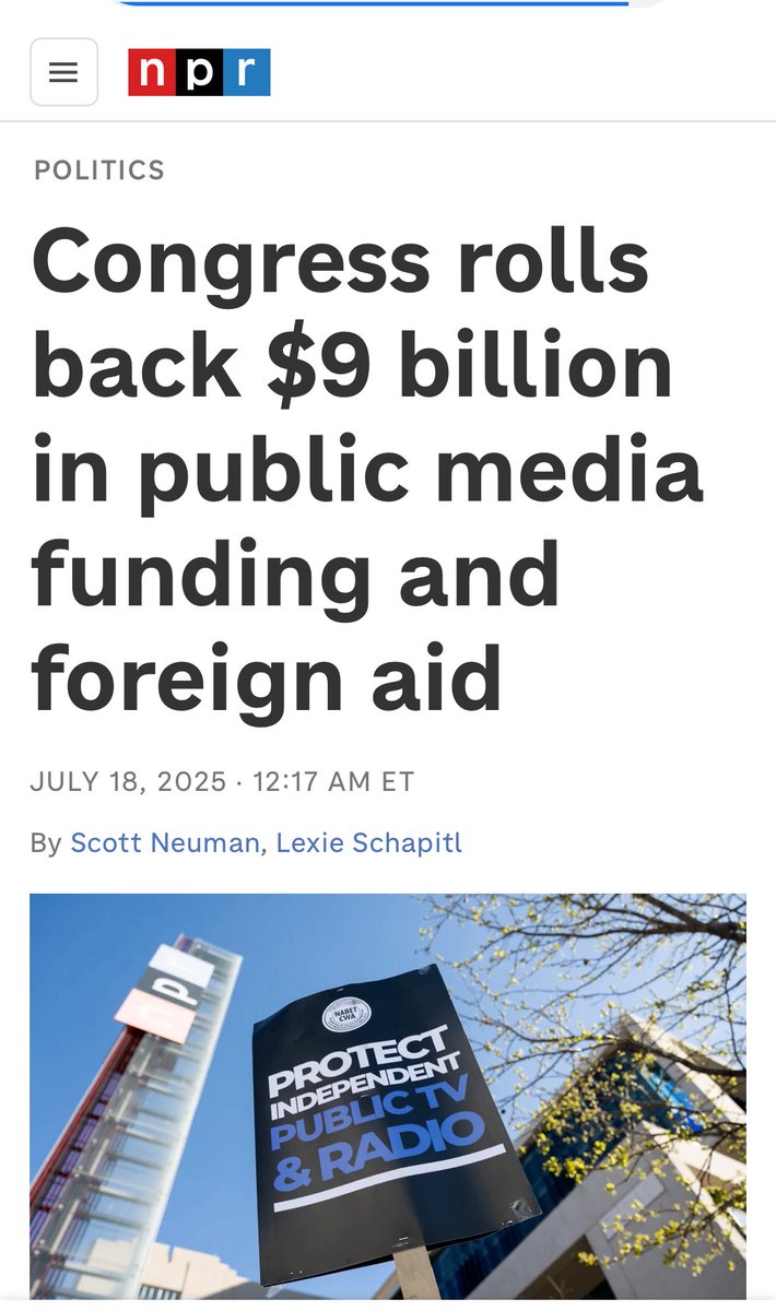 larryelder's tweet image. “…@NPR receives just a small amount of direct federal government support — less than 2% of its annual revenue…For public radio stations, federal funding makes up, on average, 8-10% of their budgets; for @PBS and its member stations, the figure stands on average at about 15%.”…