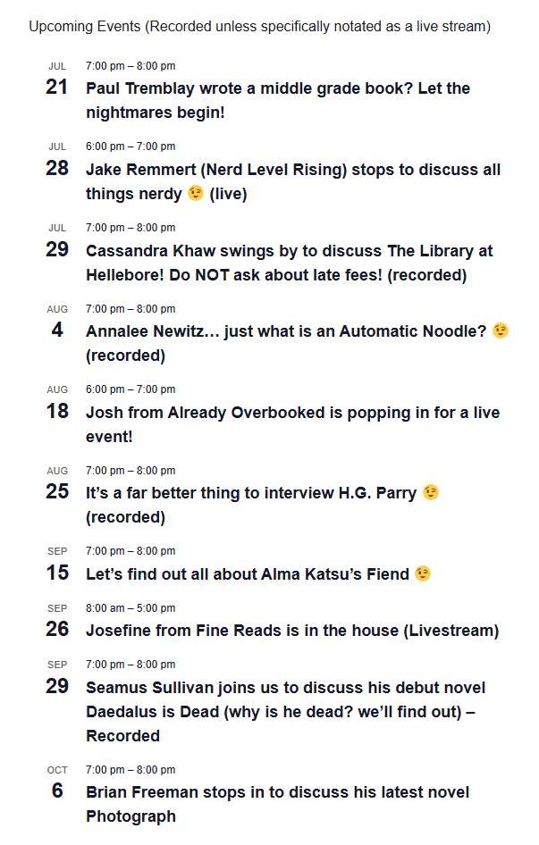 Hey #booktwt , the calendar is getting ridiculous :D  In a good way.