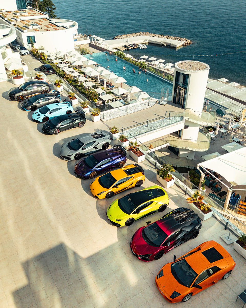 Lamborghini's tweet image. Unforgettable thrills in Croatia, as our Lamborghini Club Members experienced a 3-day tour of the country ending with some stunning views from the Adriatic coast.