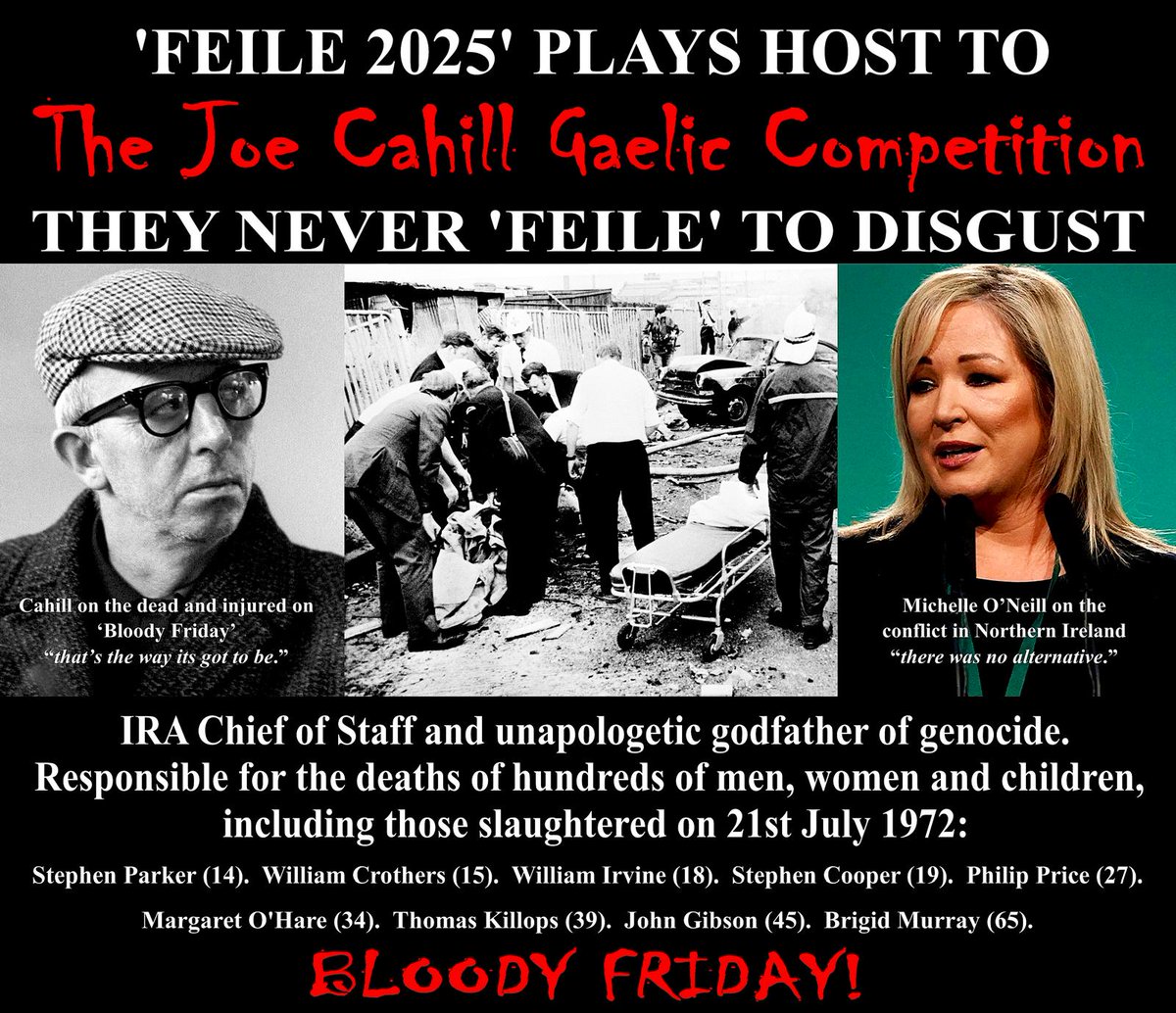 53 years to the day of Bloody Friday. A GAA competition is planned in honour of the chief architect of that infamous day, as part of Feile an Phobail - a festival in receipt of <a href="/belfastcc/">Belfast City Council</a> &amp; <a href="/ArtsCouncilNI/">Arts Council of Northern Ireland</a> funding.
