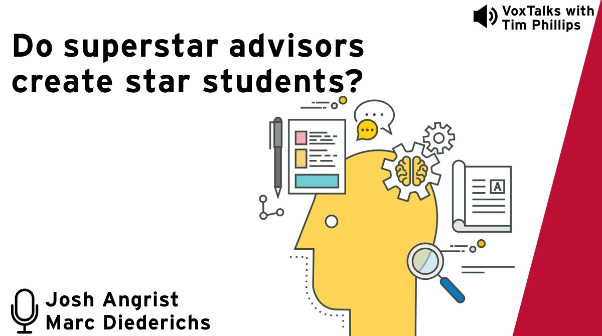voxeu's tweet image. Does having a superstar advisor mean you'll become a star researcher?
Josh Angrist @metrics52 @MITEcon & @MarcDiederichs @UniPassau join @timsvengali to explore the productivity patterns of elite #econ PhDs
🎧 Listen: cepr.org/multimedia/do-…
#EconTwitter #PhD