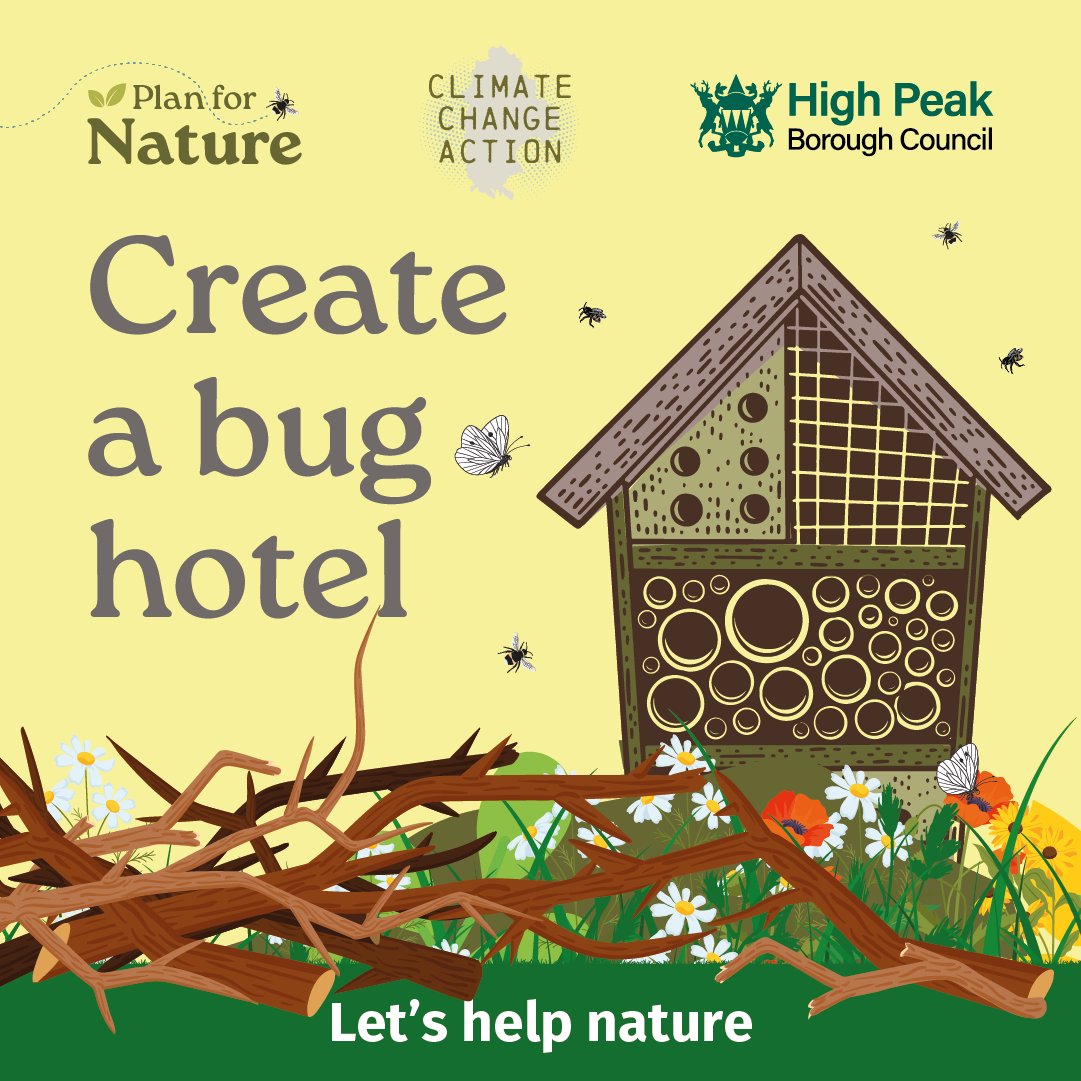 HighPeakBC's tweet image. This summer holiday, why not plan some nature activities to do with children.
Making a bug hotel or a bird box is a fab way to help nature in our gardens.
Visit wildlifetrusts.org/actions for more activities.