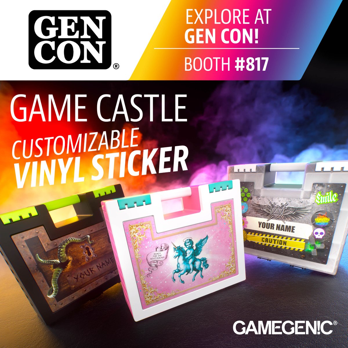 Gamegenic_'s tweet image. 🏰GEN CON ✨
Swing by our booth #817 for a first look at our new GAME CASTLE STICKERS!
See for yourself how awesome they look on-site!
ℹ️1 Sticker: 7.99 $
ℹ️2 Stickers: 12.99 $
ℹ️Starting: 31 July 2025
Prices exclude shipping and applicable taxes.
#gamegenic #gamecastle #sticker