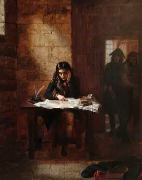 AndNapoleon's tweet image. #MasterpieceMonday - "Napoleon in the Prison of Nice, 1794" by Edward Matthew Ward (1841). If you look closely, he is looking at a map of Italy. It also shows how quickly life can change - 10 years after his imprisonment, Napoleon would be crowned Emperor. Thoughts on this one?