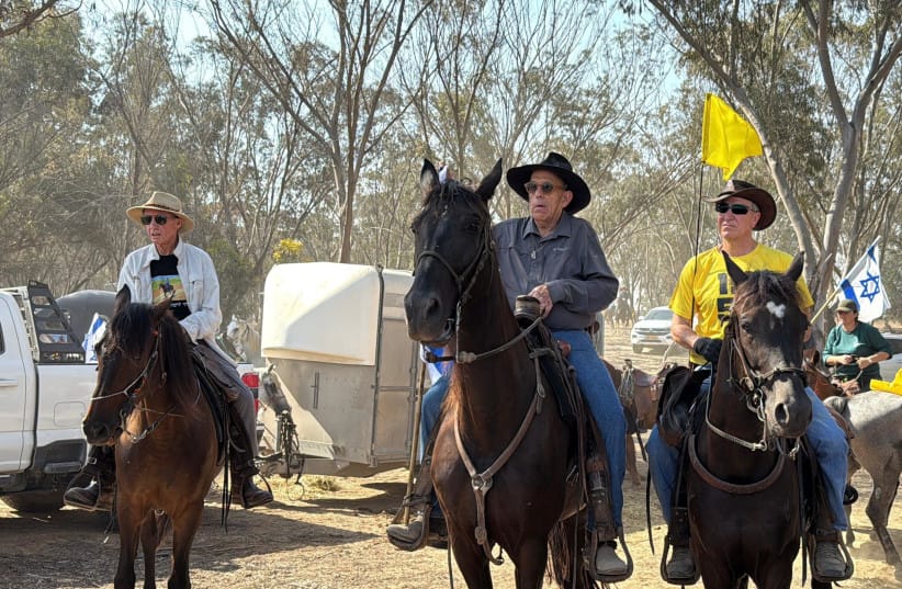 bringhomenow's tweet image. “Dad, the thought that you are a hostage hurts me a thousand times more than my own captivity”
Kibbutz Nir Oz held an equestrian rally in honor of the hostages, as well as for Nir Oz resident Eliyahu "Churchill" Margalit. A cow breeder and horse lover who was murdered and…