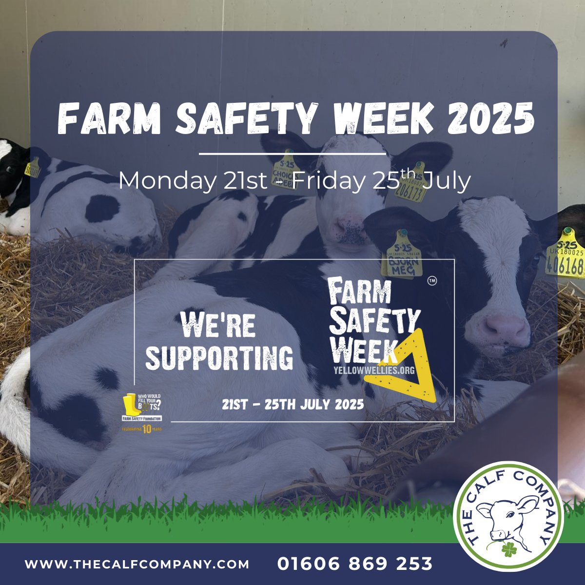 The Calf Company are proud to support <a href="/yellowwelliesuk/">Farm Safety Foundation</a> #FarmSafetyWeek 🚜

A total of 23 farm workers and 4 members of the public, including two children, lost their lives on GB farms over 2023/2024. 

#farmsafetyweek #yellowwellies #farmwork #agriculture