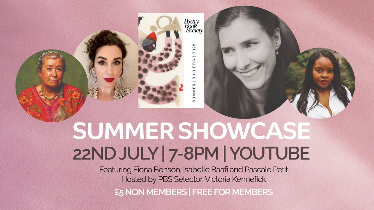 PoetryBookSoc's tweet image. Don&apos;t miss our Summer Showcase TOMORROW on 22nd July, 7-8pm on Youtube. Members can watch for free, email alice@inpressbooks.co.uk. Non-members can book a ticket here &amp;gt; poetrybooks.co.uk/products/summe…