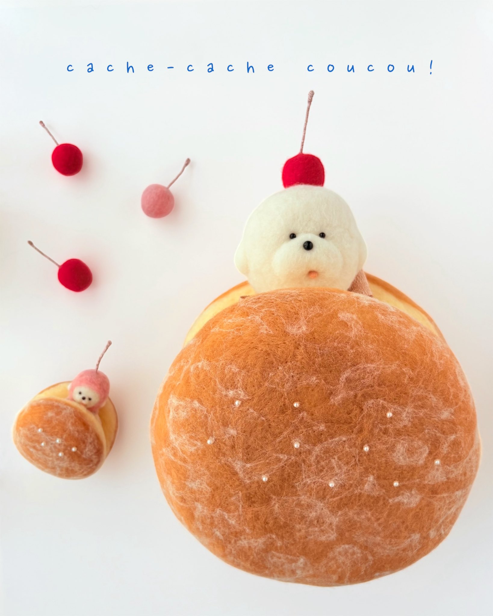 choco 羊毛 お雛様 受注制作(だるまさん)羊毛フェルト 羊毛フェルト アトリエ