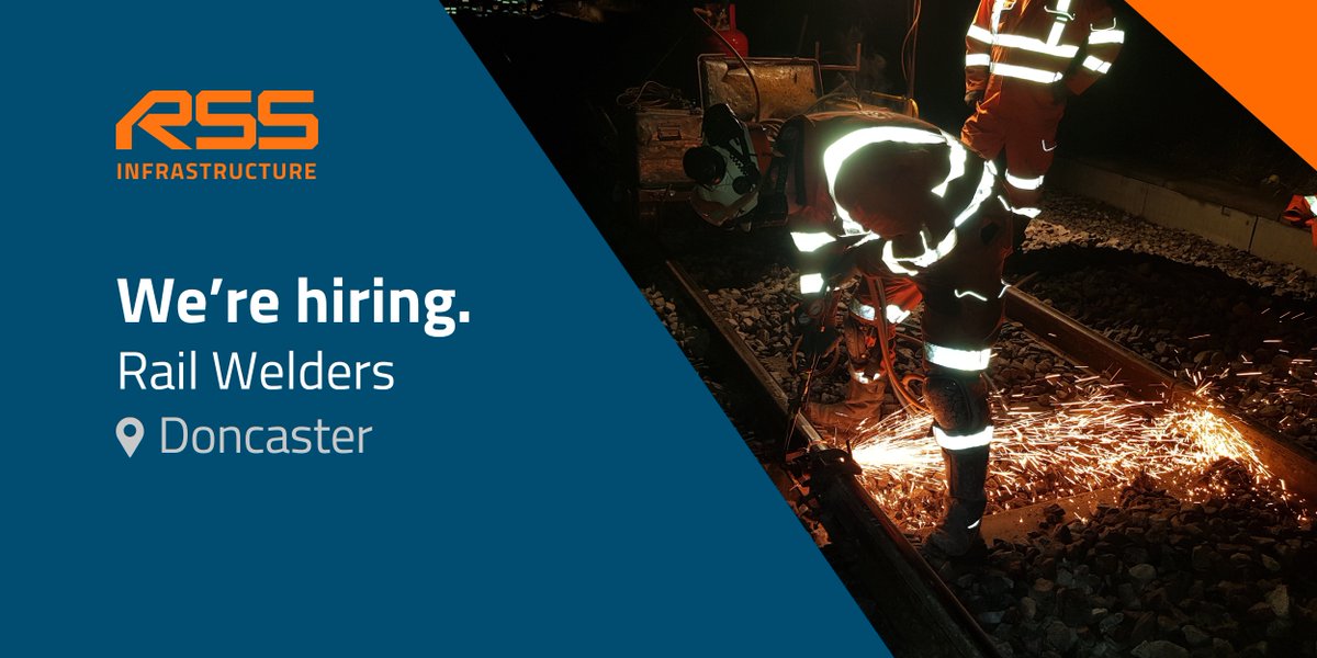 Doncaster📍
We're on the lookout for skilled and passionate PTS rail welders to join our team.

Visit our careers page:
🔗rssinfrastructure.livevacancies.co.uk/#/job/details/…
Alternatively, contact Rebecca Clift:
📞 07436 348 293
📧 becky.clift@rssinfrastructure.com

#railjobs #Welder #DoncasterJobs