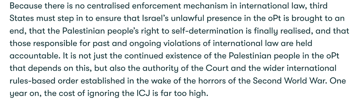 eitandi's tweet image. From a statment just issued by @IHLCentre one year after the ICJ issued an Advisory Opinion finding that Israel's continued presence in the oPt is unlawful and must end as rapidly as possible: diakonia.se/ihl/news/one-y…