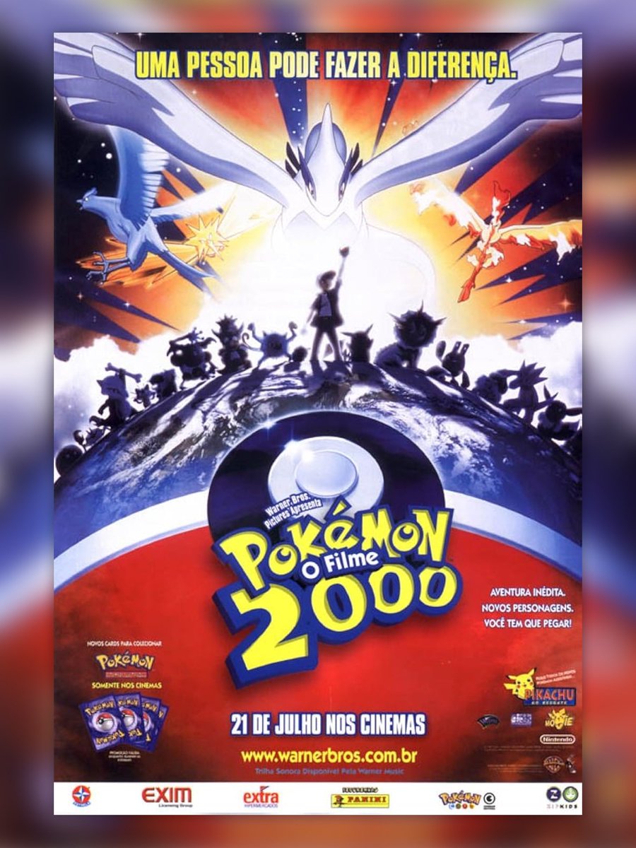 25 ANOS DE POKÉMON 2000! 🎬2⃣

Em 21/07/2000, chegava aos cinemas brasileiros Pokémon O Filme 2000: O Poder de Um, o segundo filme da franquia! 🇧🇷

Como de costume, bora de thread completona de curiosidades dele no país! SEGUE O FIO! 🧶