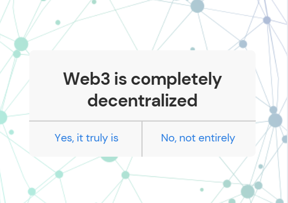 CrewsphereCTU's tweet image. ๐ง "Web3 is completely decentralized."
Do you agree?
๐ Yes
๐ No
๐ฌ If No, where do you think Web3 still depends on centralized systems?
#Web3 #Blockchain #Decentralization #CryptoTwitter @icphub_IN #xpedition