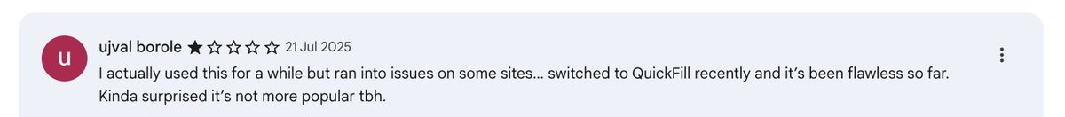 People stoop to such low levels to promote their own products. 🤦‍♂️

This user hasn't even purchased a SimpleFill license so this is definitely a lie.