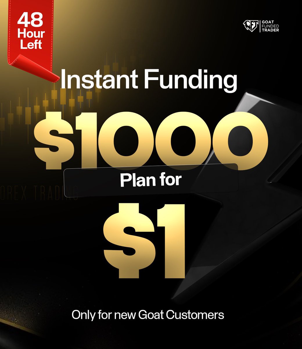 KMTrading_SMC's tweet image. $1 to Unlock $1000 Instant Funding! 🔓💵
LIMITED TIME – 48 HOURS ONLY ⏳
Yes, the rumors were true.
Yes, it’s finally here.
And YES – it’s only $1.
🔥 $1000 Instant Plan for just ONE dollar!
🚨 Only 10,000 spots available per country
⚡️ First come, first served. No exceptions.…