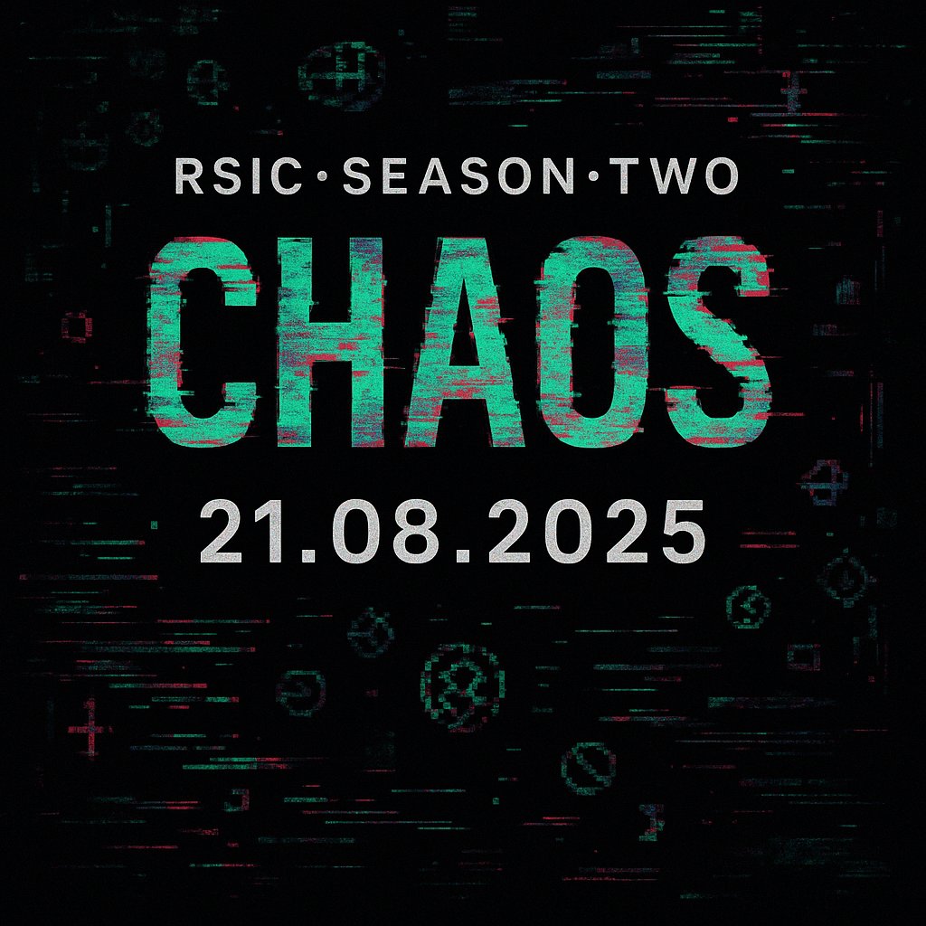 🌀 CHAOS IS COMING 🌀
RSIC•SEASON•TWO
August 21, 2025 — the grid fractures.
A dashboard. A ritual. A code to break.
#RSIC #CHAOS #Runecoin #BitcoinOrdinals #Season2