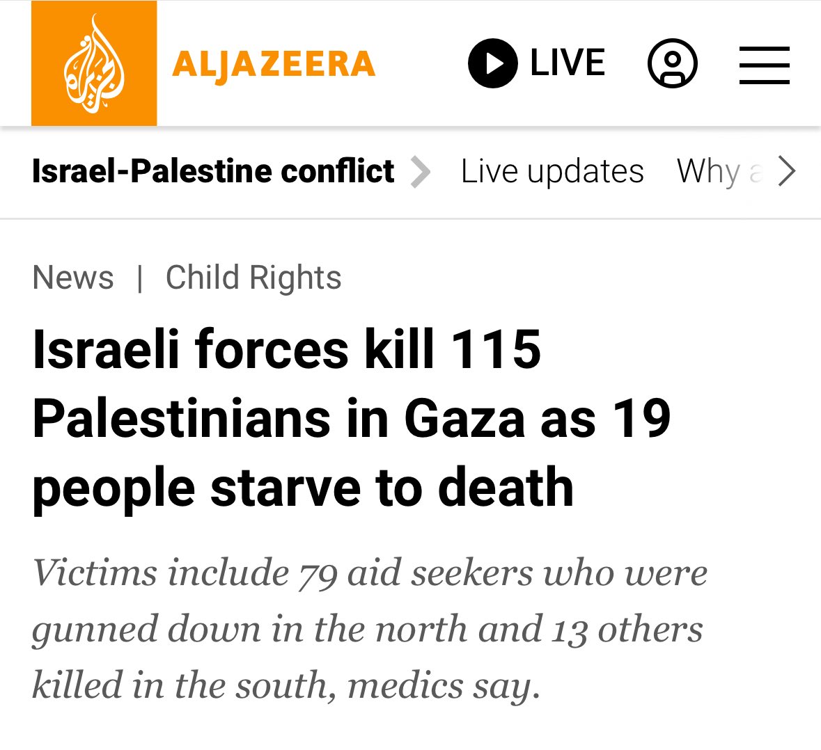 4noura's tweet image. The difference between these two headlines is 653 days of genocide. The @nytimes is complicit and history will never remove that stain from its legacy.
“Dozens Killed” vs “Israeli forces kill 115 Palestinians in Gaza as 19 people starve to death”
#Gaza #Nakba #Genocide