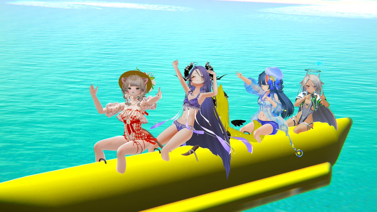 Kasimami235526's tweet image. 昨日行われたぶいちゃ夏の水着回でのお写真！みんな素敵できれいだったよ！暑い夏は、まだまだつづくよ。
#VRChat