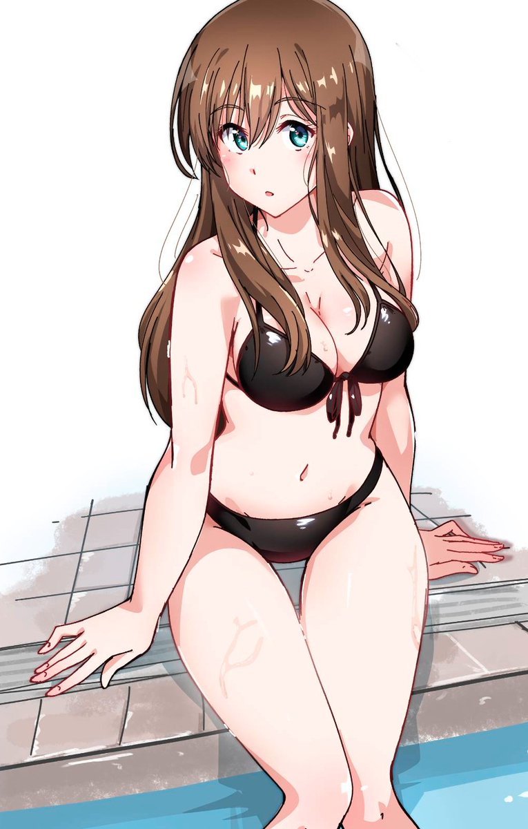 seraphit19's tweet image. 暑かったらから水着の真由ちゃん描いた
