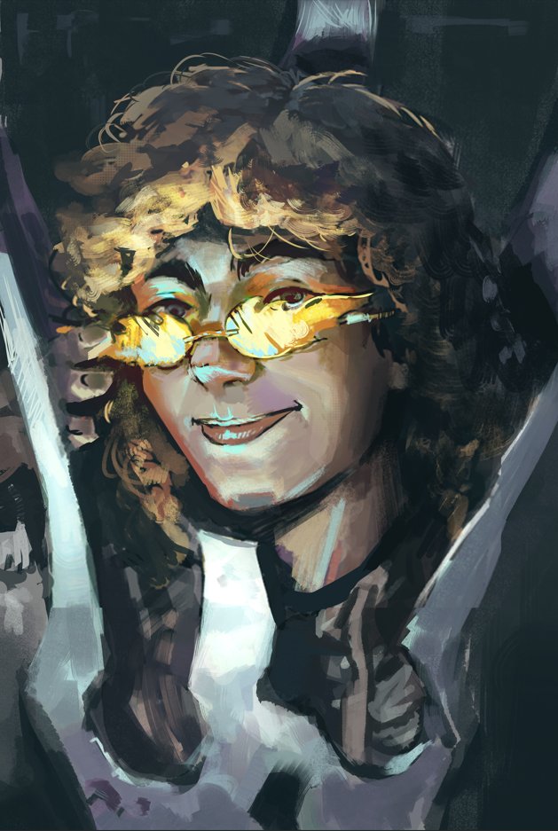 herr_lorenz_'s tweet image. Ya tenemos retrato Disco Elysium para la ganadora del รบltimo sorteo @lugizg (en cielo azul)! &lt;33